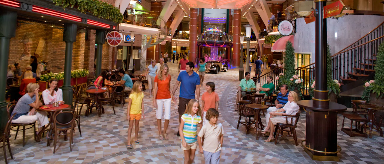 Take a stroll around shops, bars and restaurants on the Royal Promenade