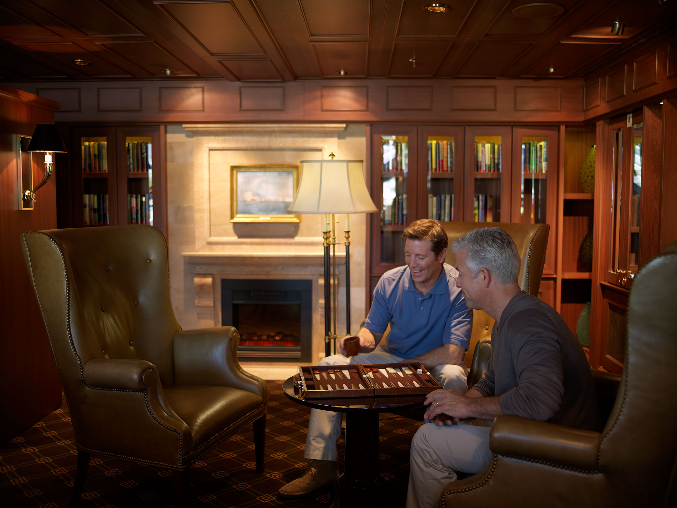 Enrich your mind in the tranquillity o the English-style Library with over 2,000 books