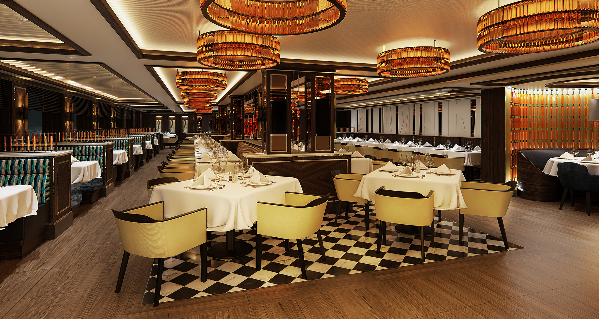 The Crown Grill with a modern, sleek design and theatre-style kitchen