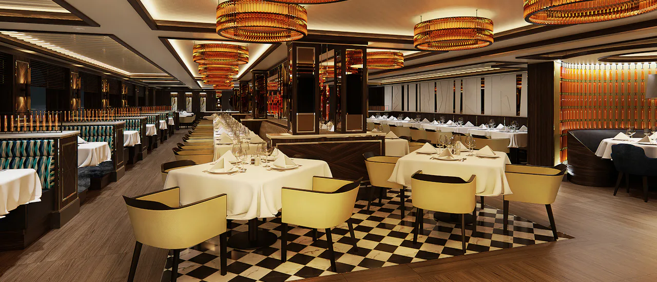 The Crown Grill with a modern, sleek design and theatre-style kitchen