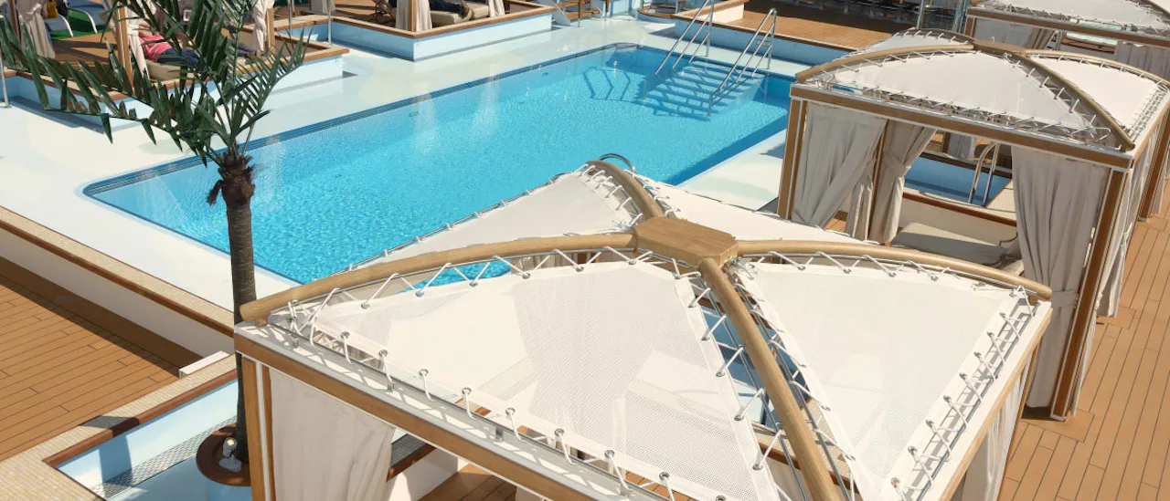 One of many pool decks