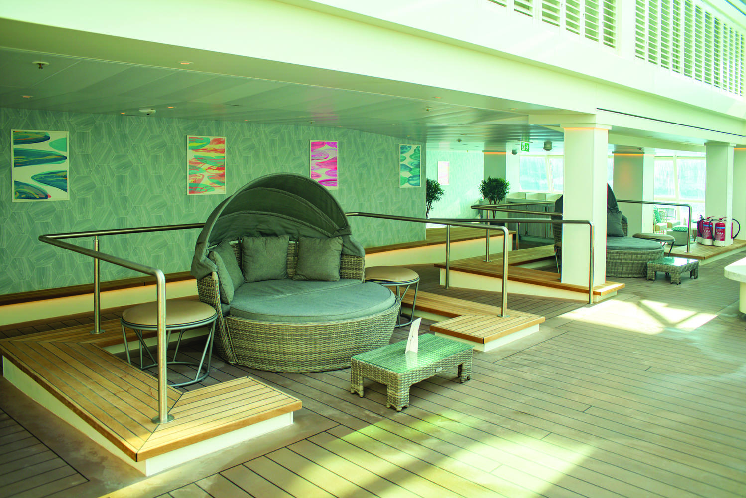 This just-for-adults sunbathing area is located at the back of the ship