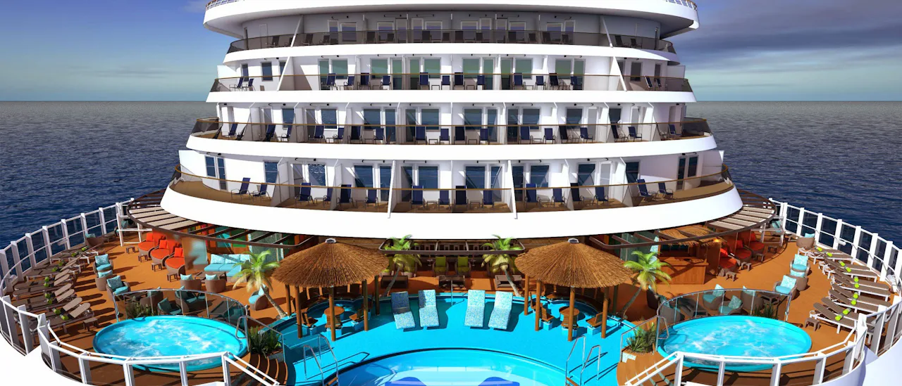 Relaxing pool deck at the aft of the ship