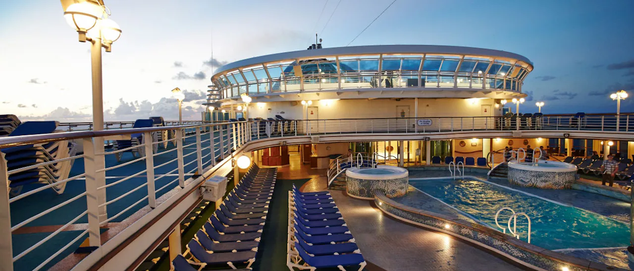 One of four pool decks