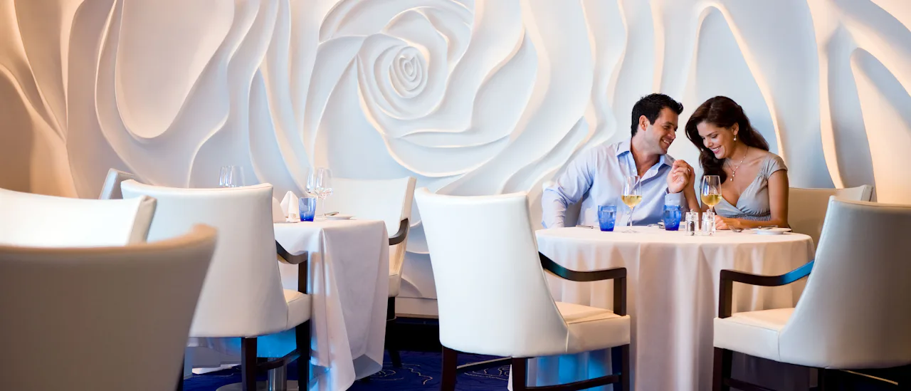 Restaurant Blu is exclusively for Aquaclass cabin guests. Blu serves healthy gourmet food