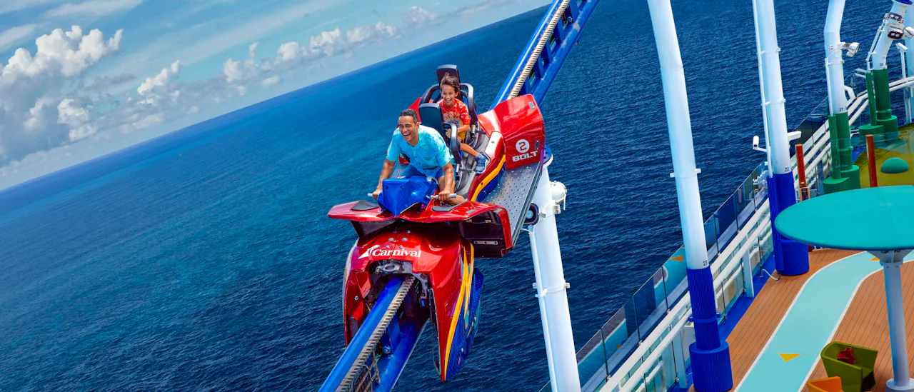 Look forward to a breathtakingride in the BOLT roller coaster!