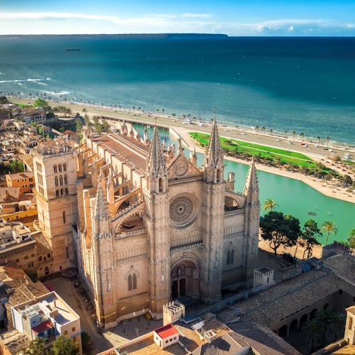 Palma de Mallorca Cathedral aerial view