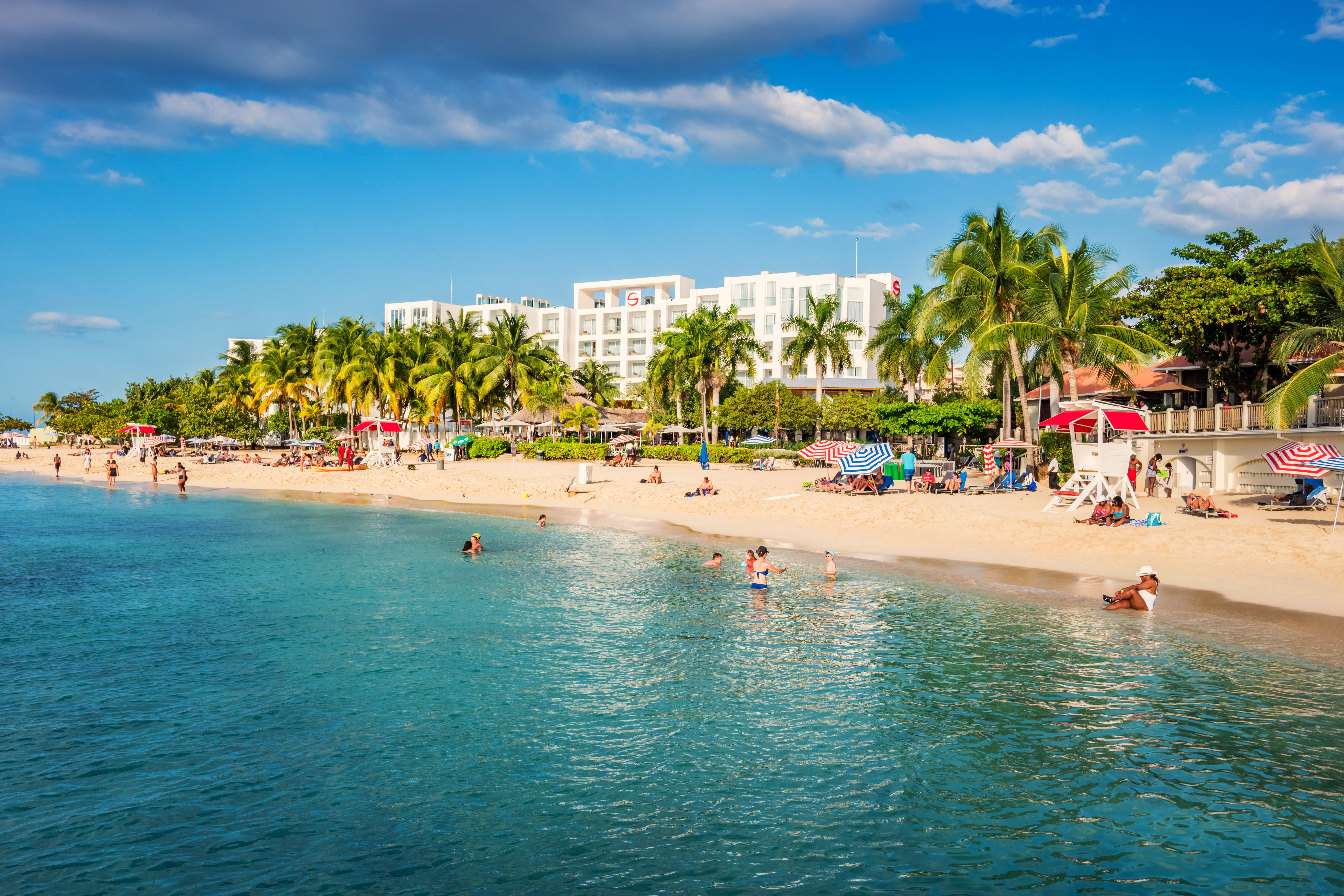 View of a beach in the Caribbean