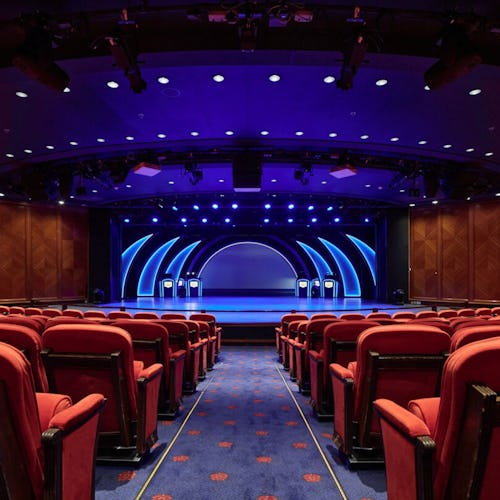Chairs in the theatre on a P&O Cruises ship