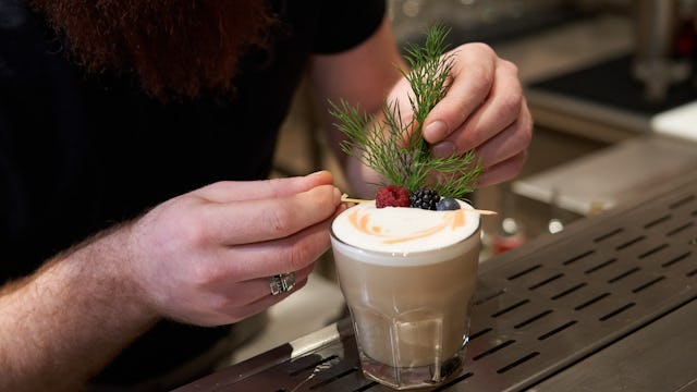 A cocktail being prepared at Loose Cannon