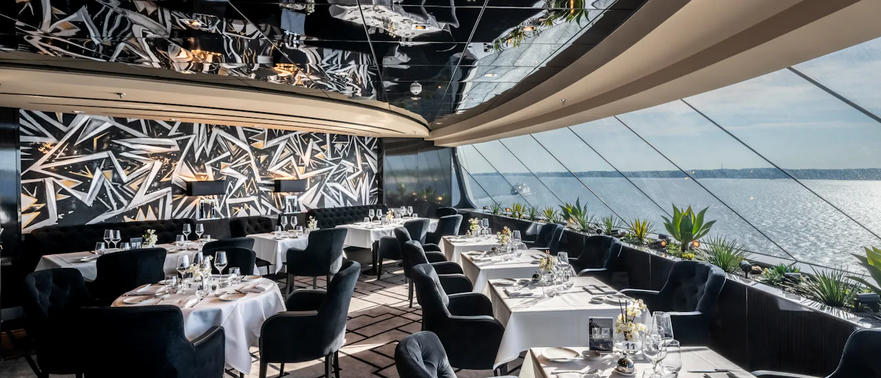 View of a MSC Yacht Club Restaurant on a MSC Cruises ship