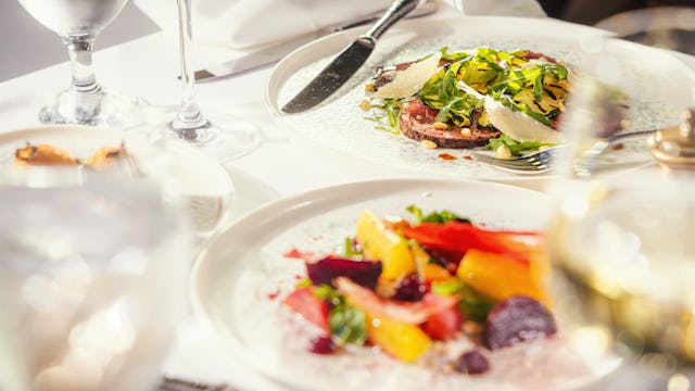 Food onboard a Cunard ship