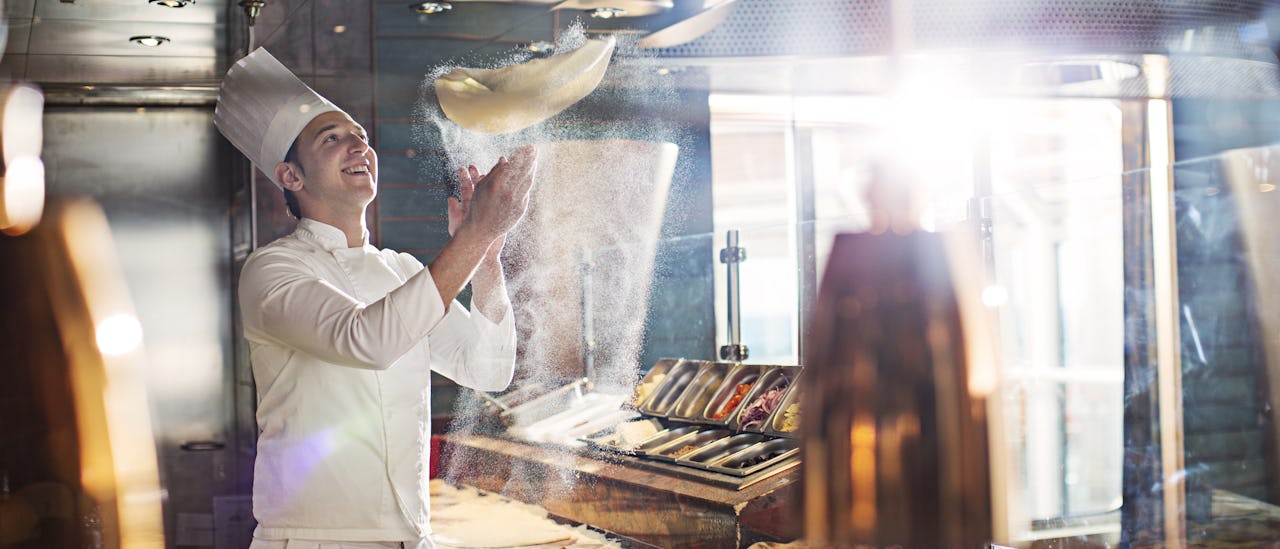 Pizza making onboard a Costa Cruise