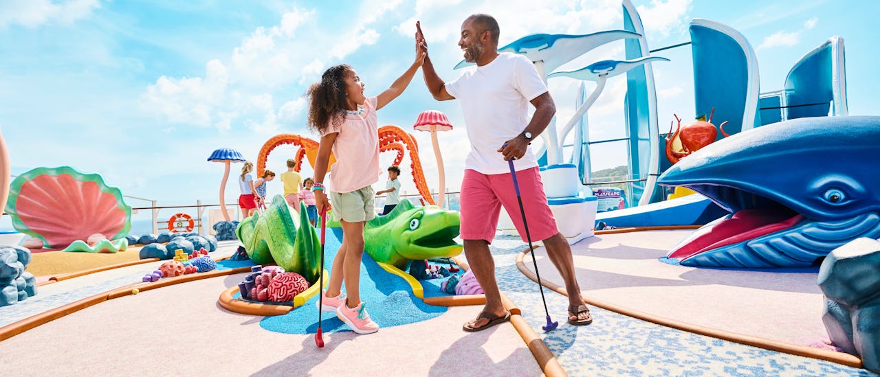 Mini golf onboard a Royal Caribbean ship