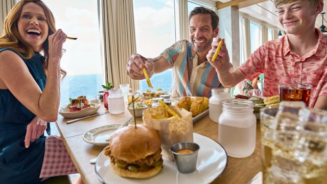 Family dining on a Royal Caribbean cruise ship