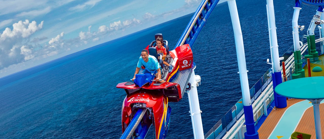 Bolt rollercoaster on a Carnival cruise