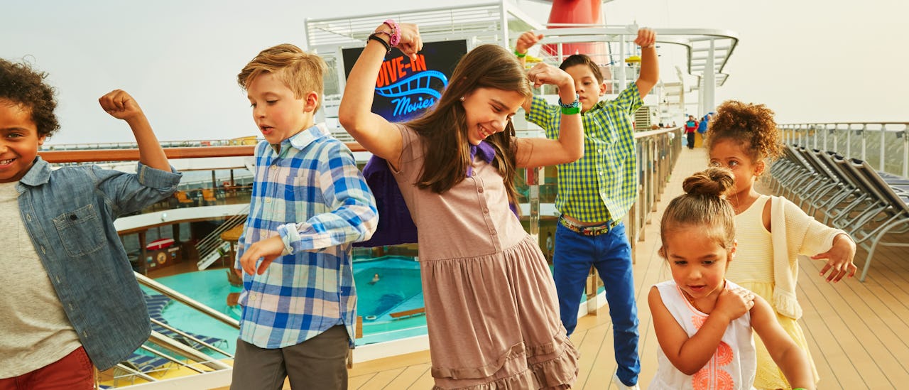 Kids onboard a Carnival cruise
