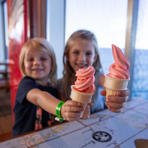 Kids with ice creams onboard a Carnival cruise ship