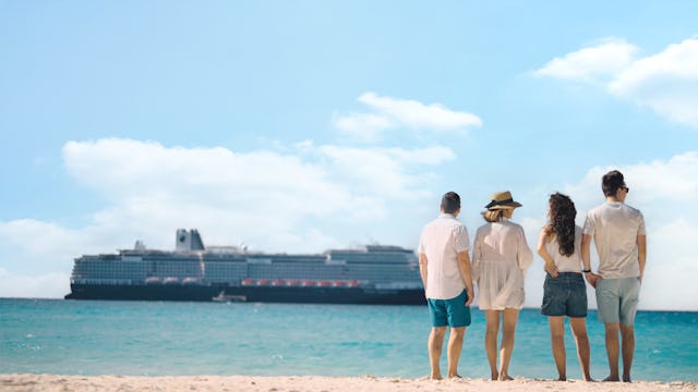 Family at Half Moon Cay in the Caribbean
