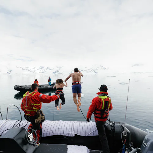 Polar plunge onboard a Seabourn ship
