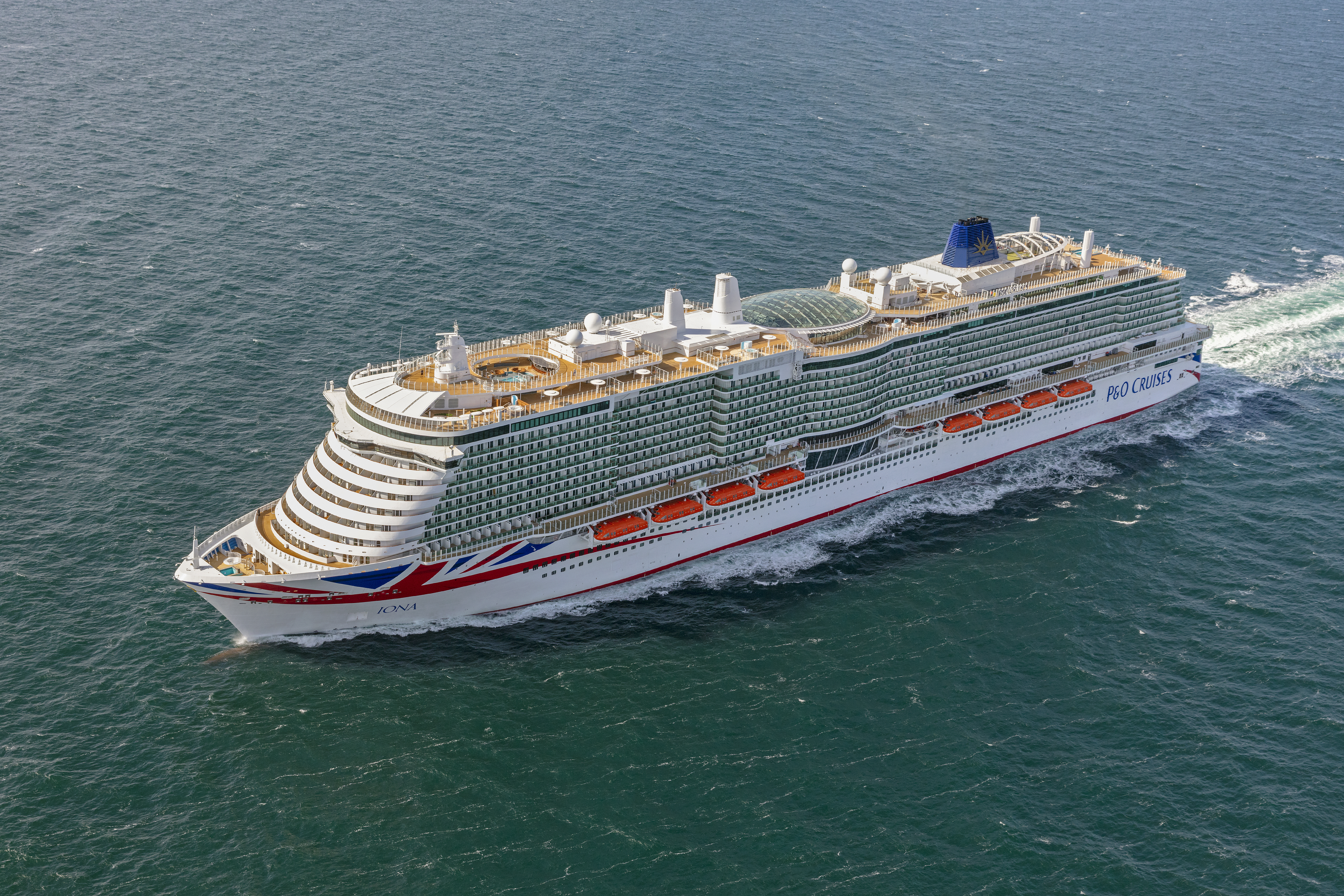 Exterior view of Arvia at sea