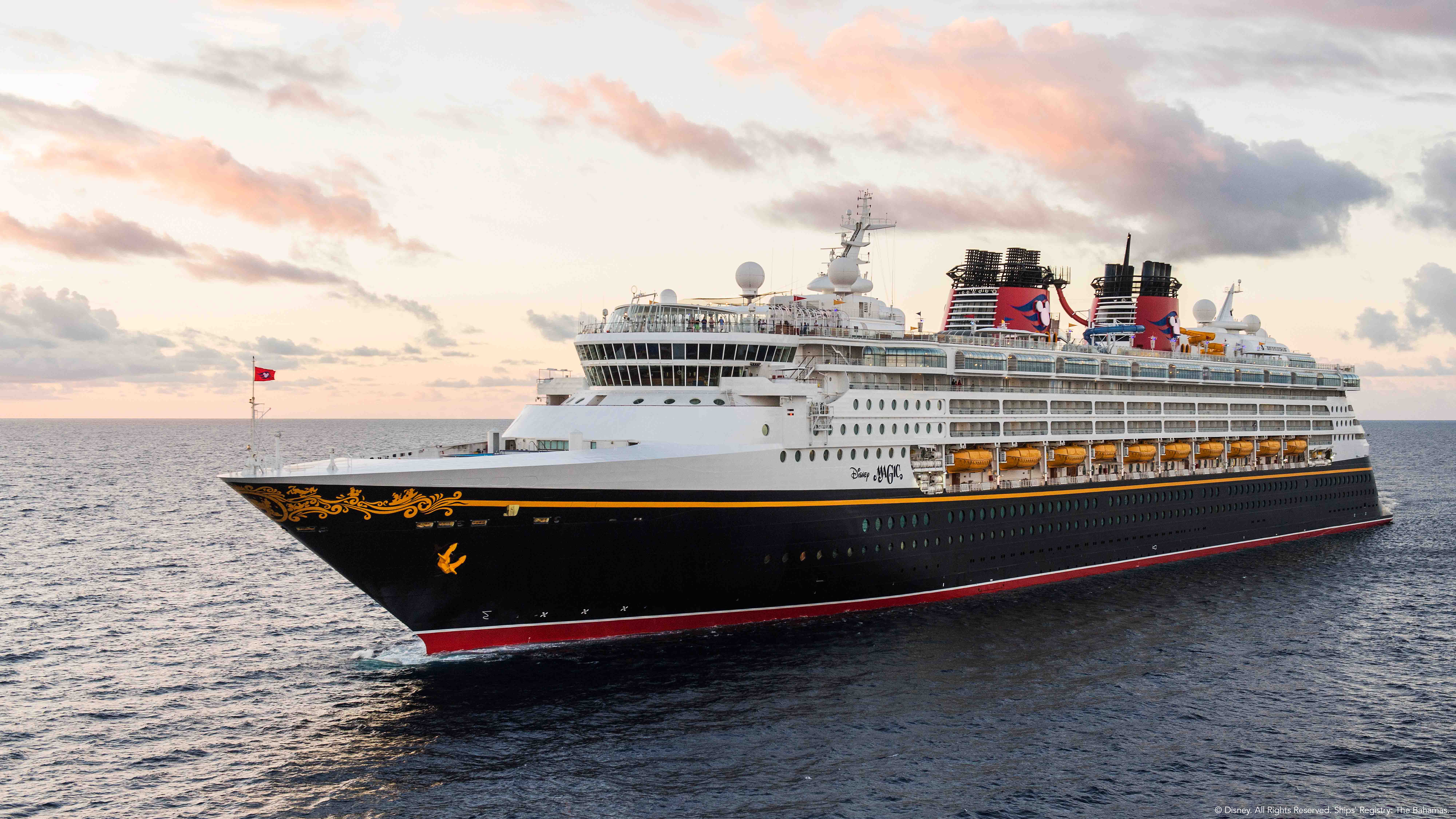 Disney Magic at sea aerial view