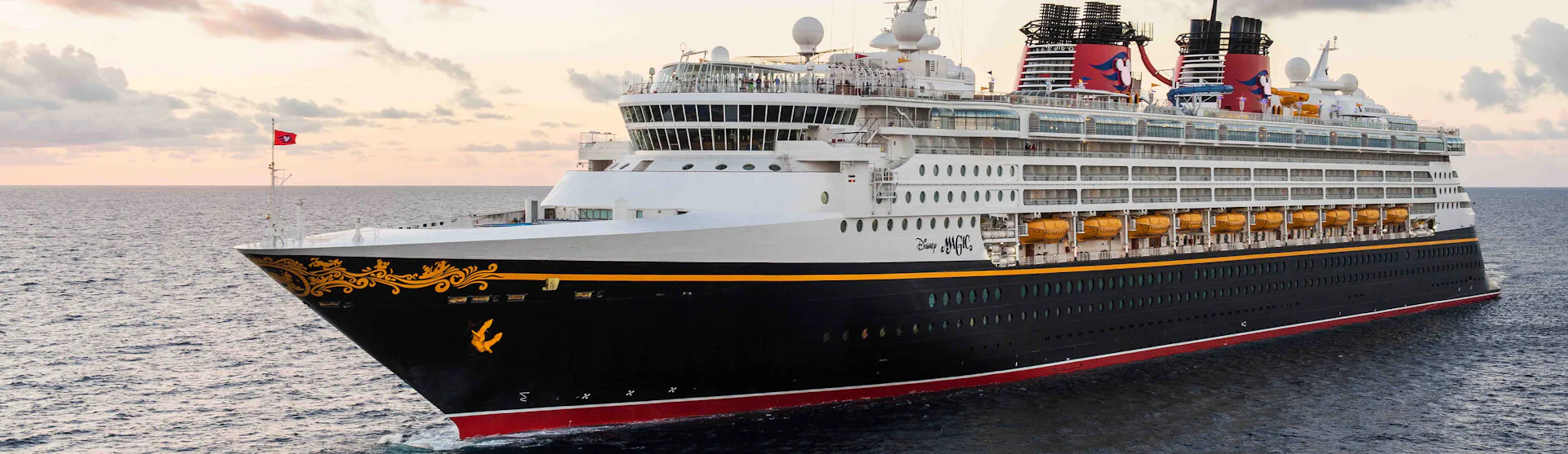 Disney Magic at sea aerial view