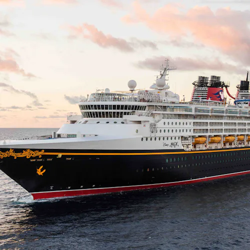 Disney Magic at sea aerial view