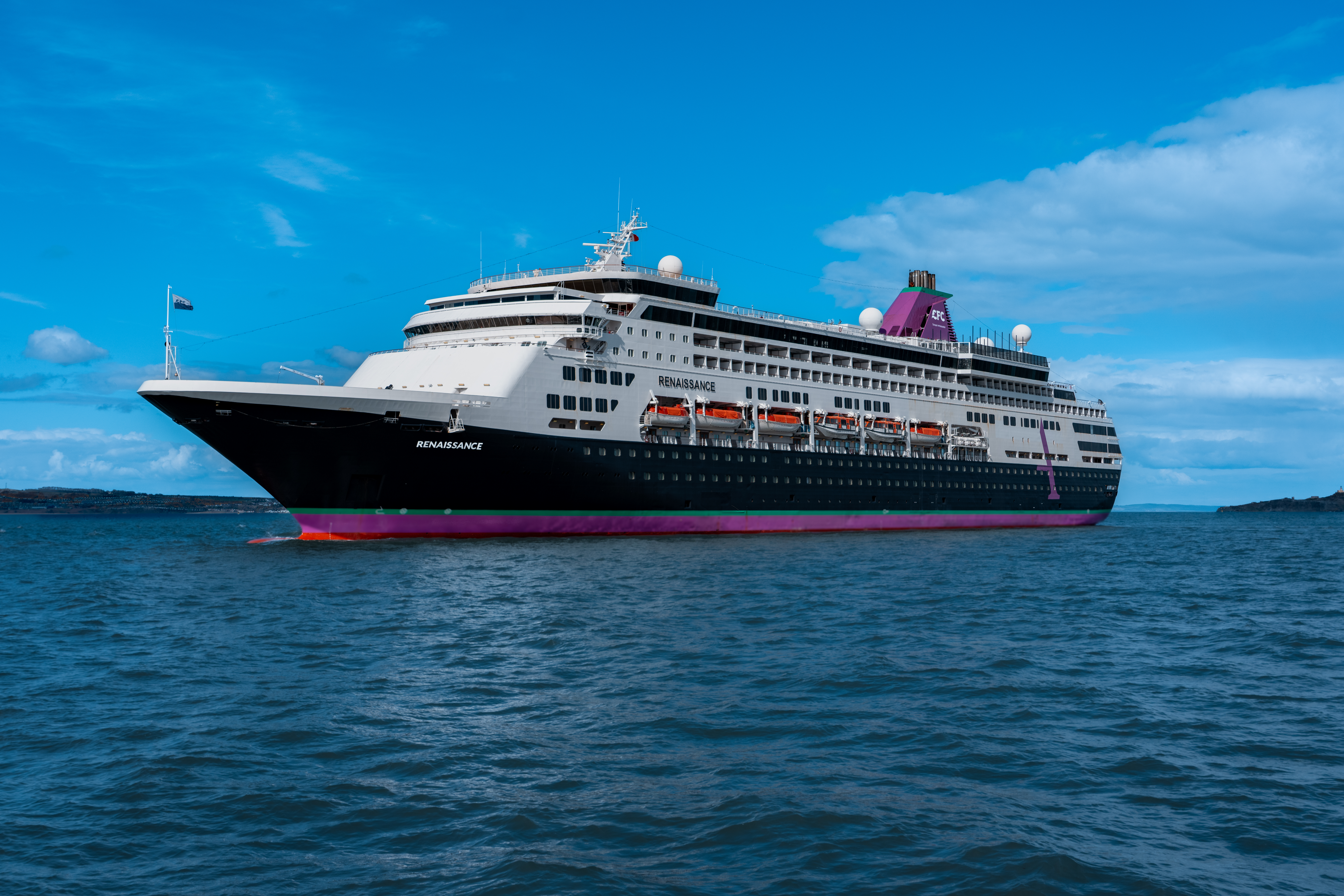 exterior view of Renaissance at sea