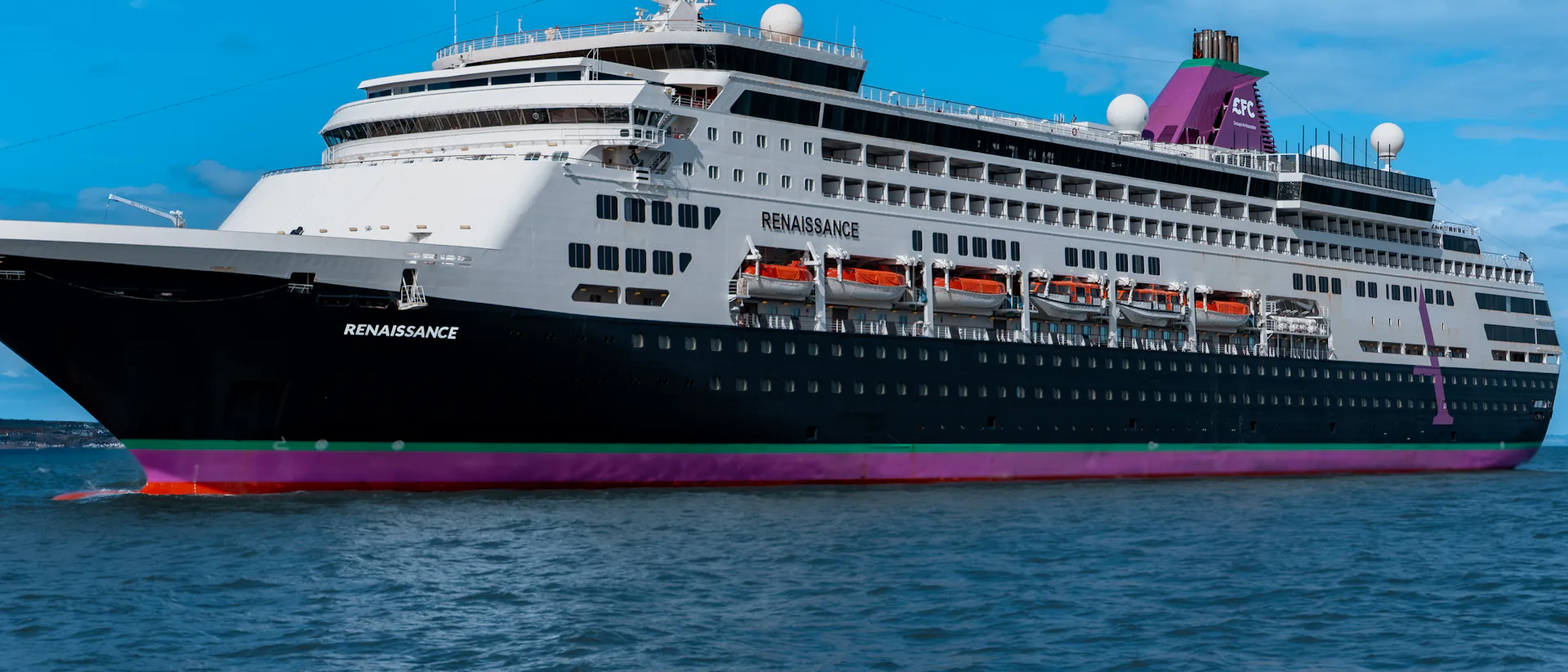 exterior view of Renaissance at sea