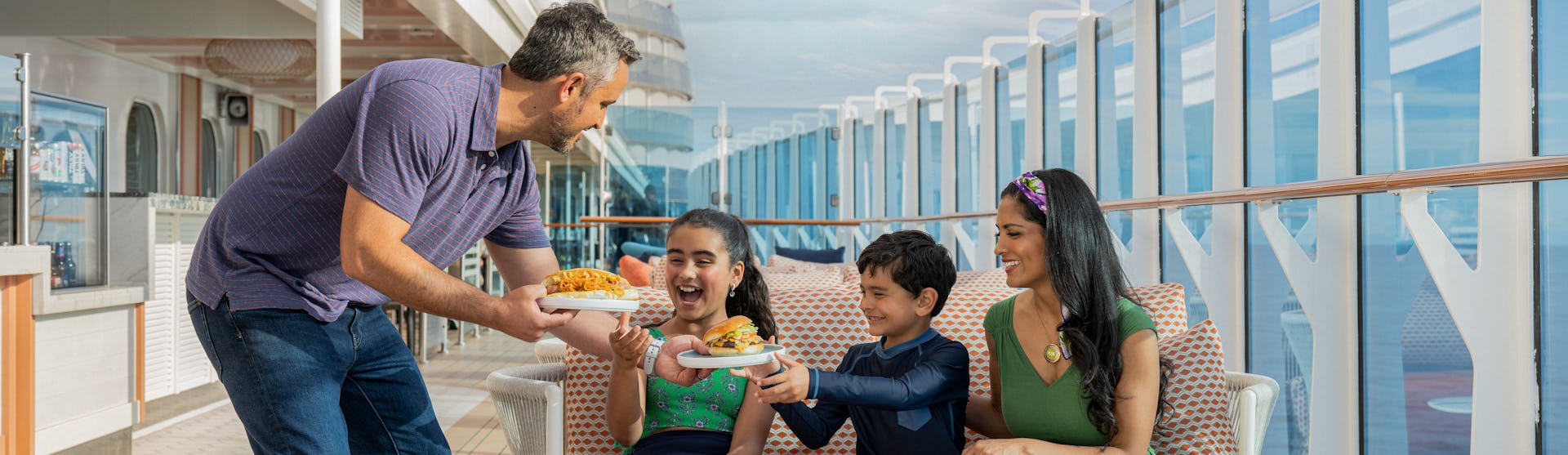 Family on deck on Sun Princess