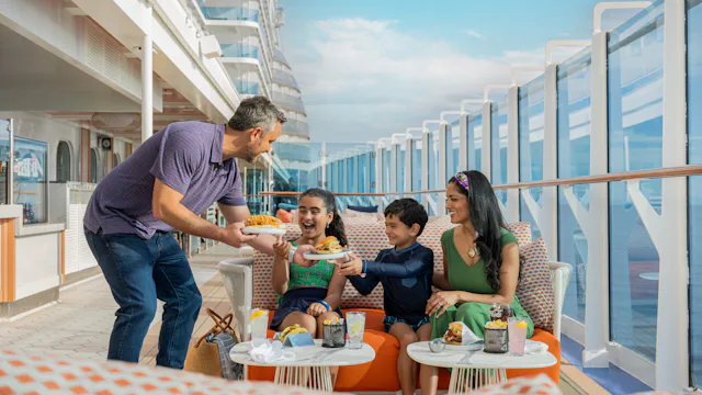 Family on deck on Sun Princess