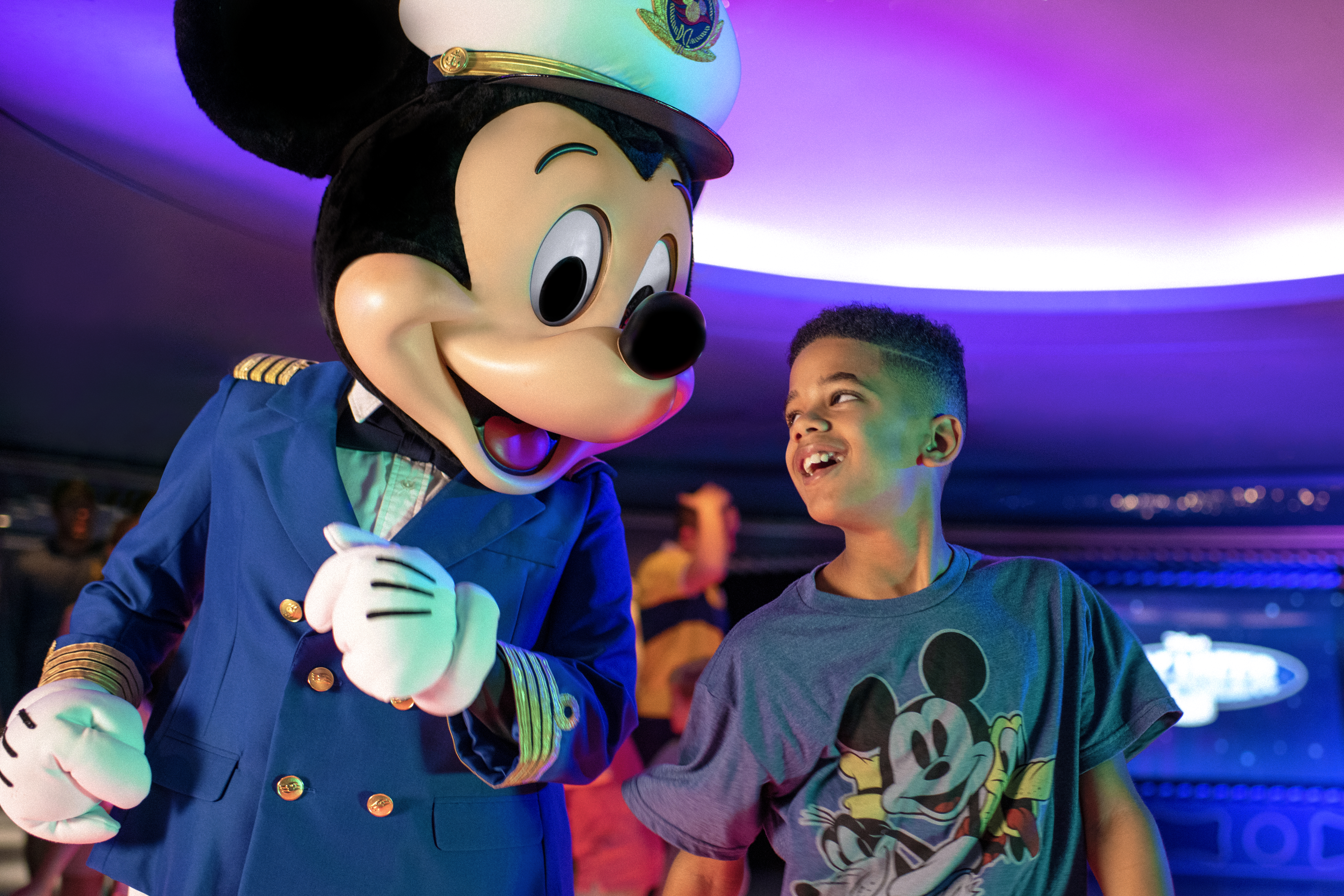 Child and Captain Mickey on Disney Ship
