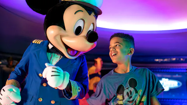 Child and Captain Mickey on Disney Ship