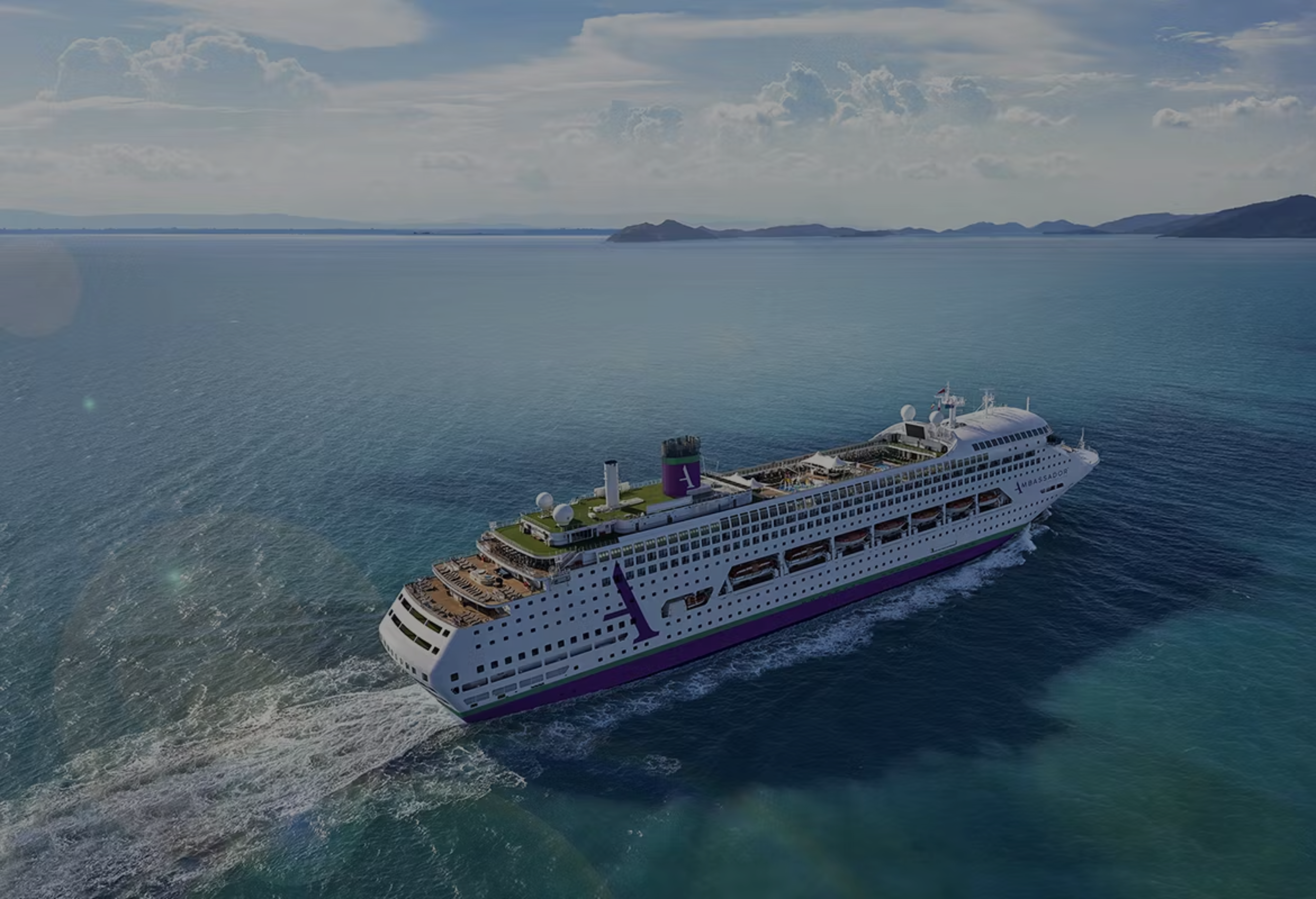 Ambassador Cruise Line Ship at sea navigating