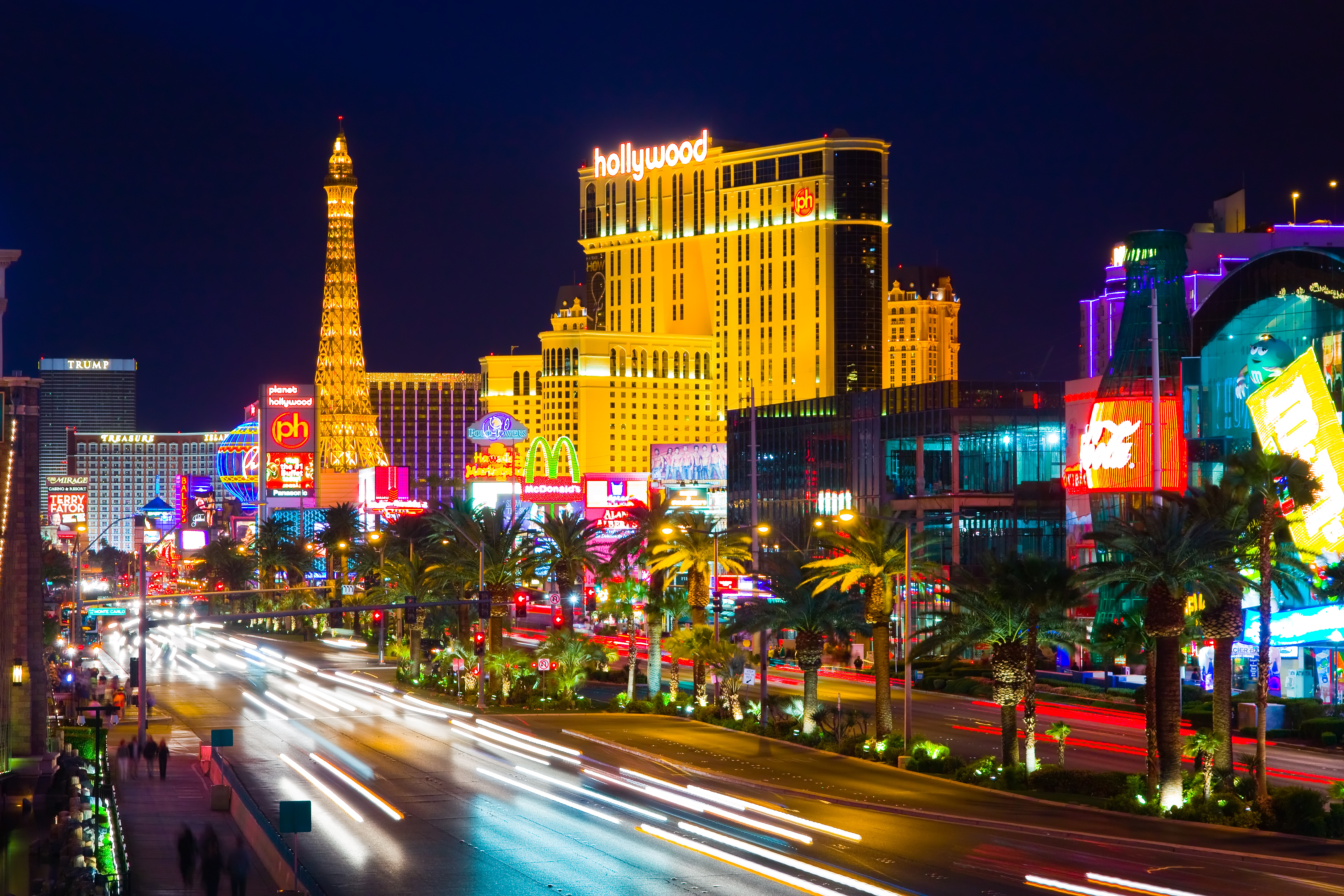 View of Las Vegas strip at night