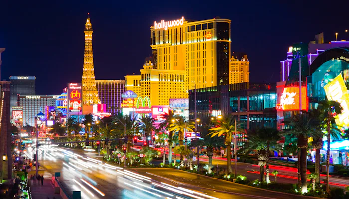 View of Las Vegas strip at night